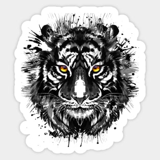 Tiger Face - Black and White Siberian Tiger Head Sticker